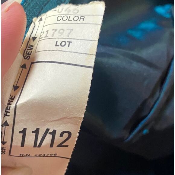 Vintage 80s Fit & Flare Cocktail Dress Lace Bodice Taffeta Mini Teal Womens 8 - Picture 9 of 12